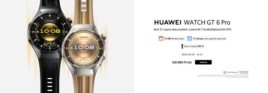 Megnyílt a Huawei hivatalos webshopja Magyarországon – az újonnan bemutatott a GT 6 széria