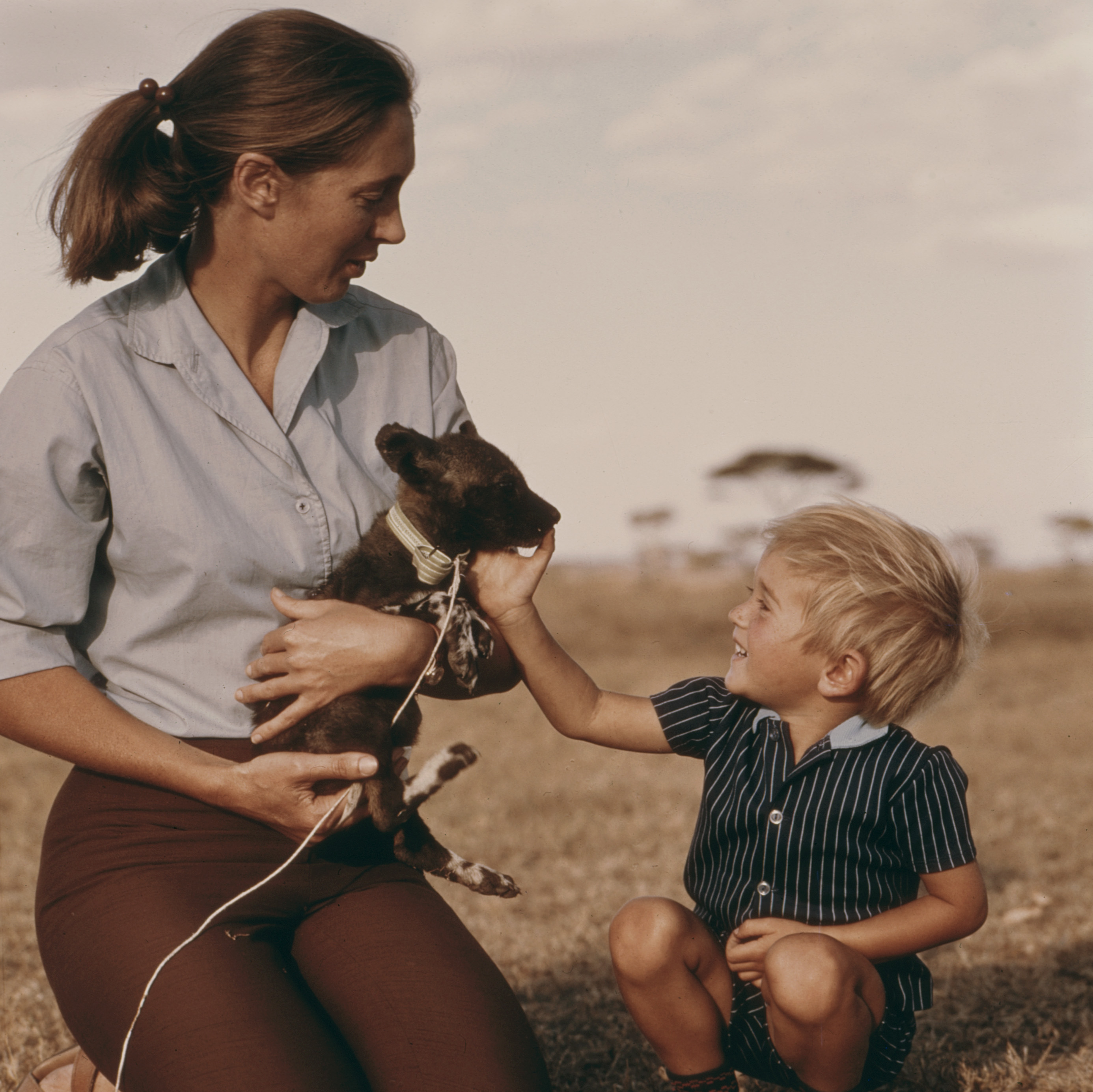 Jane Goodall és kisfia Hugo