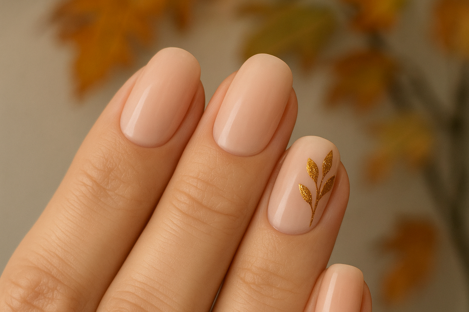 Őszi levélmintás köröm