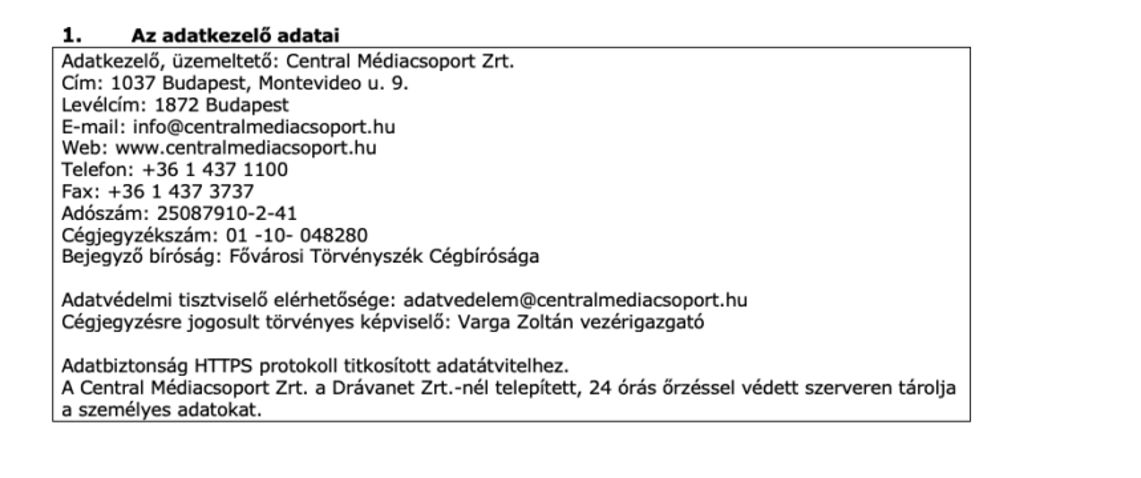 EgyÉletem Nyereményjáték szabályzat