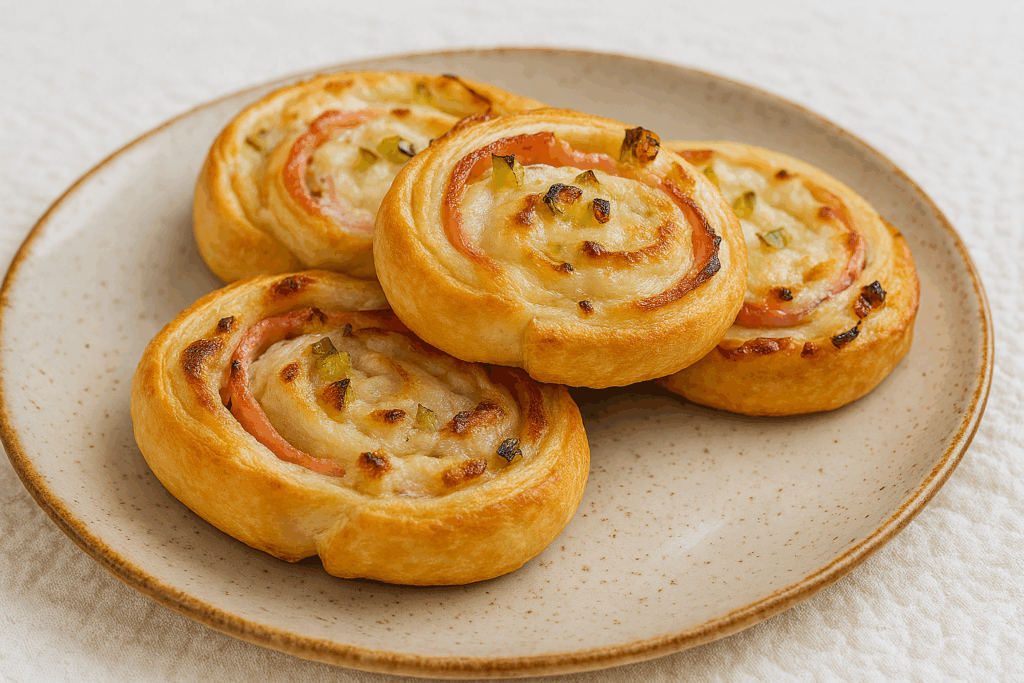 Sonkás-sajtos leveles tekercs