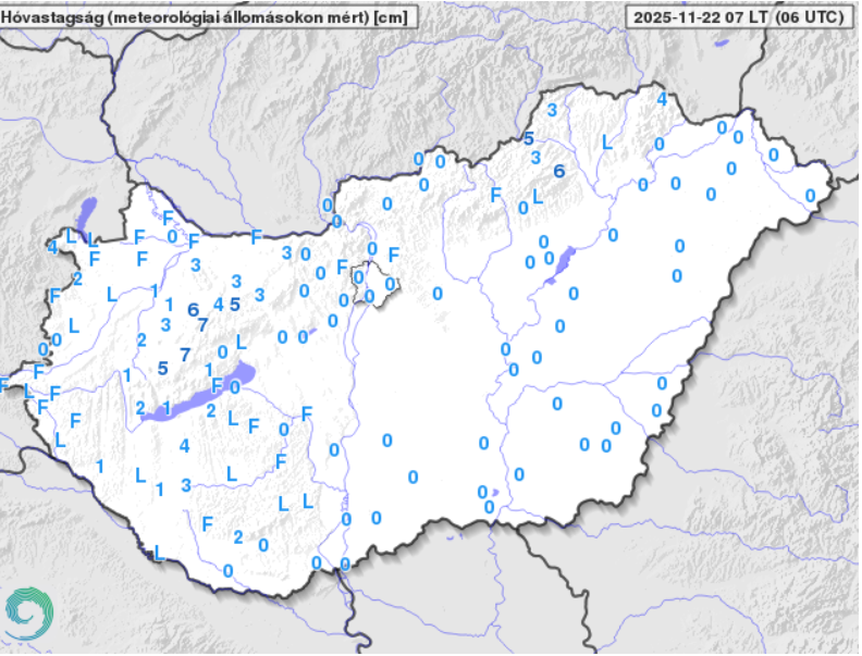 Hóvastagság térkép 