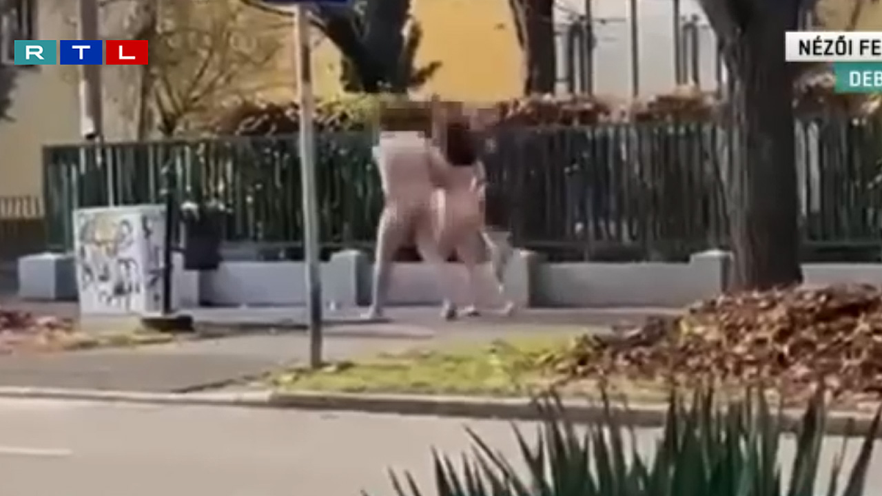meztelenül sétáló család - forrás: RTL Híradó - videó