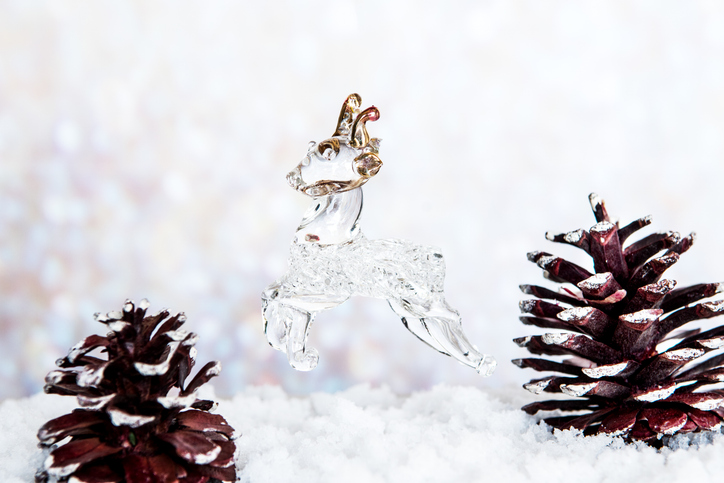 Rénszarvas üvegdísz