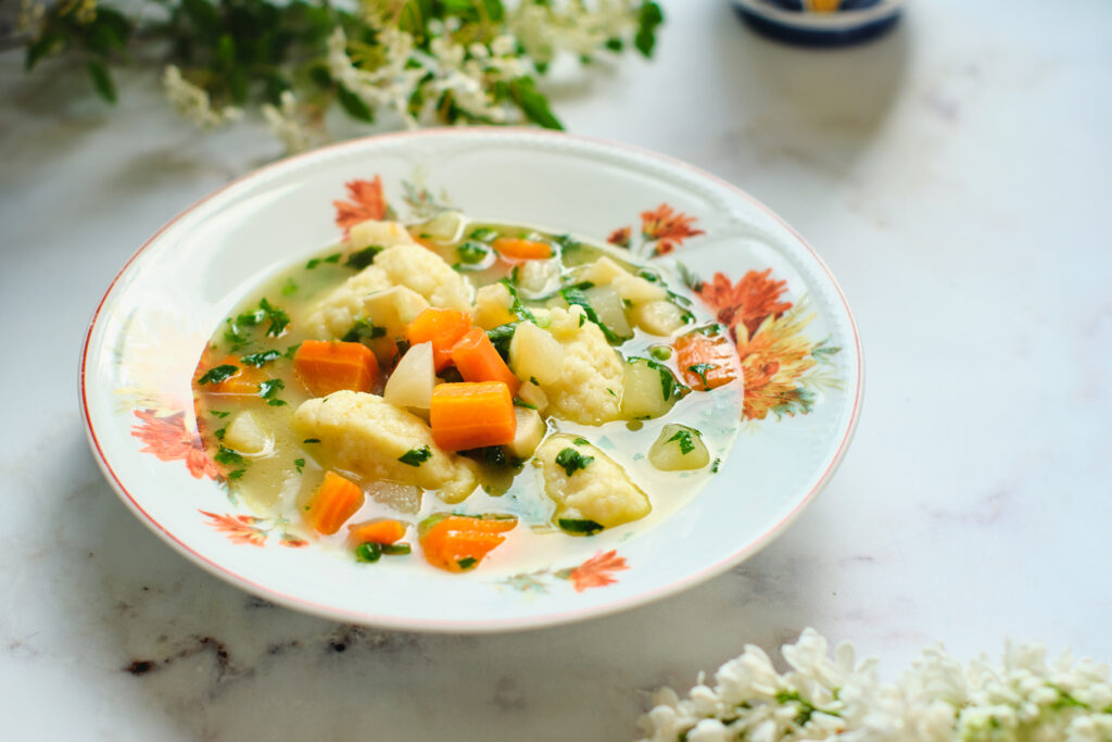 Zöldséges daragaluska leves