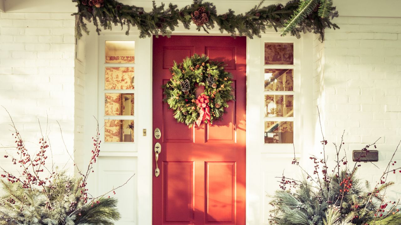 Karácsonyi ajtó dekoráció