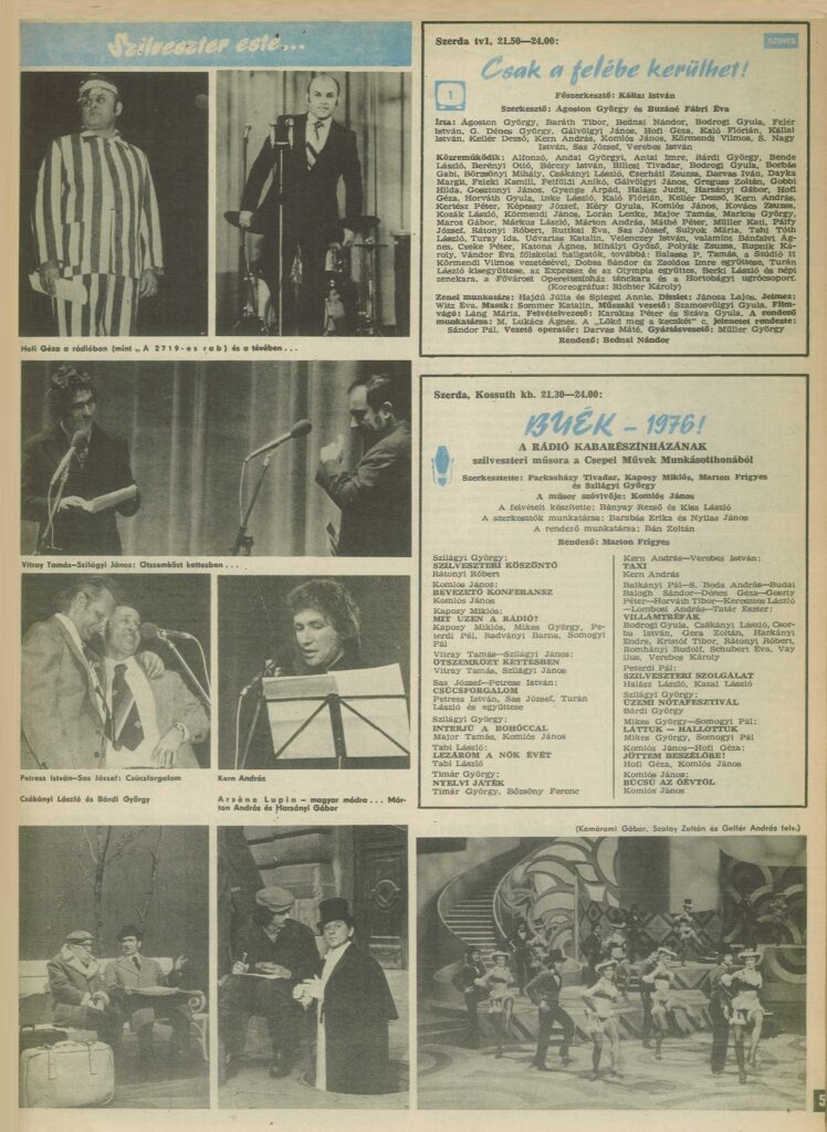 Az 1975-ös december 31-i tévé és rádióműsor ajánlója. 