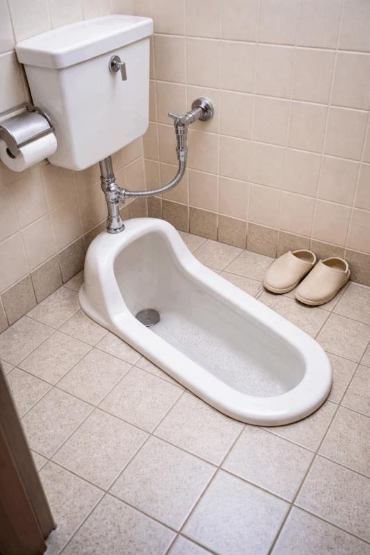 A hagyományos japán guggulós vécé - Fotó: ChatGpt