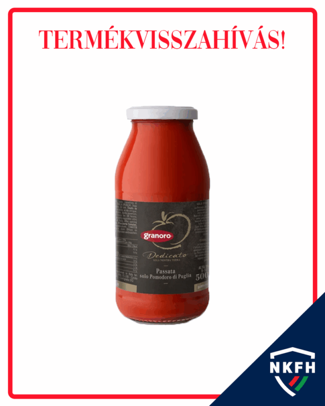 A visszahívott paradicsomszósz - Forrás: nkfh.gov.hu