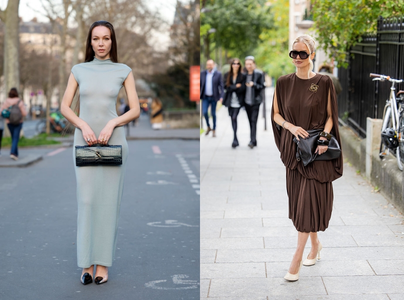 Sima és texturált öltözéket viselő