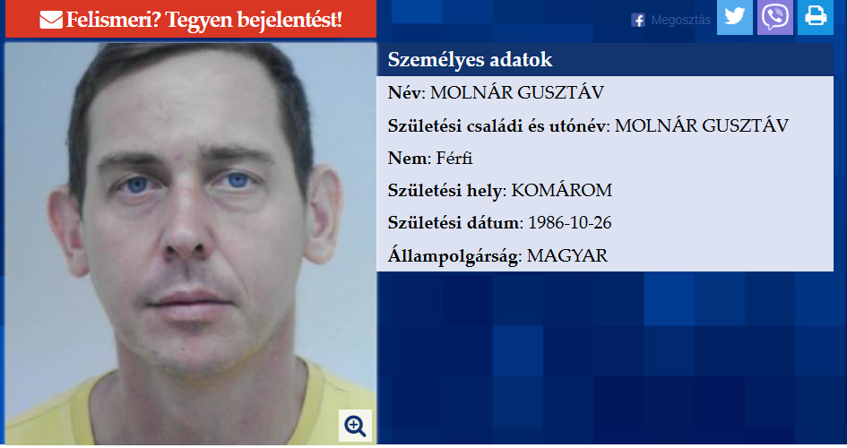 Elfogatóparancsot adott ki a rendőrség Molnár Gusztáv ellen
