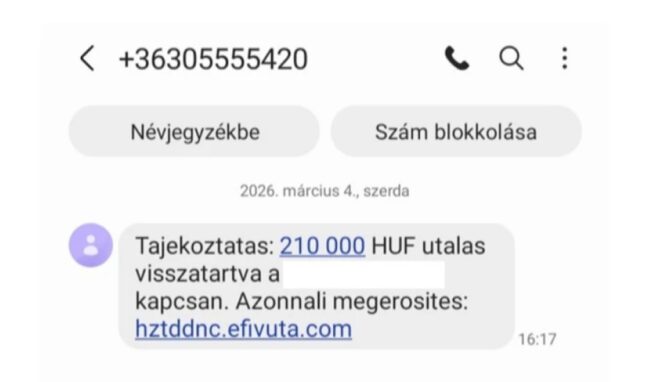 Kaptál ilyen sms-t? Nehogy megnyisd, azonnal kifosztja a bankszámládat 