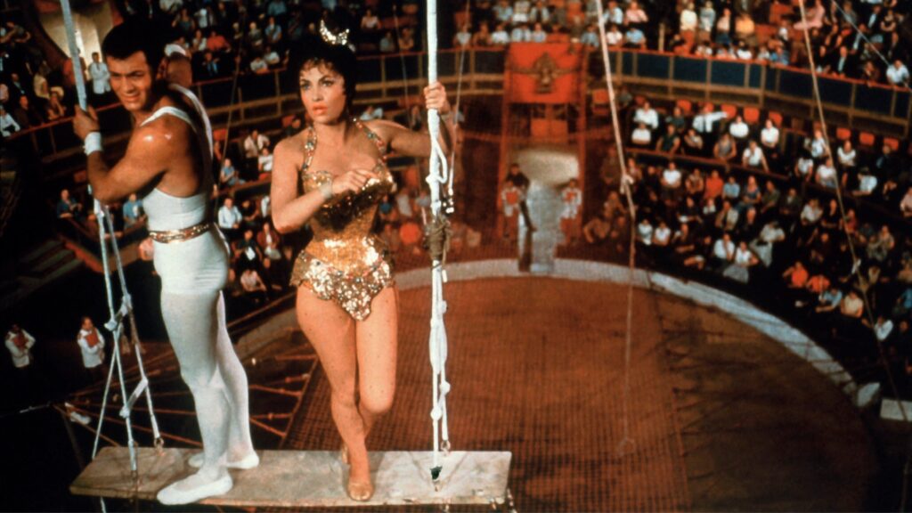 Tony Curtis és Gina Lollobrigida a Trapéz című filmben.