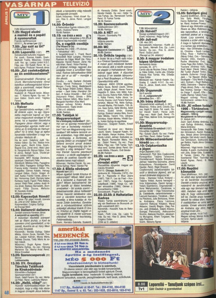 1996-os tévéműsor