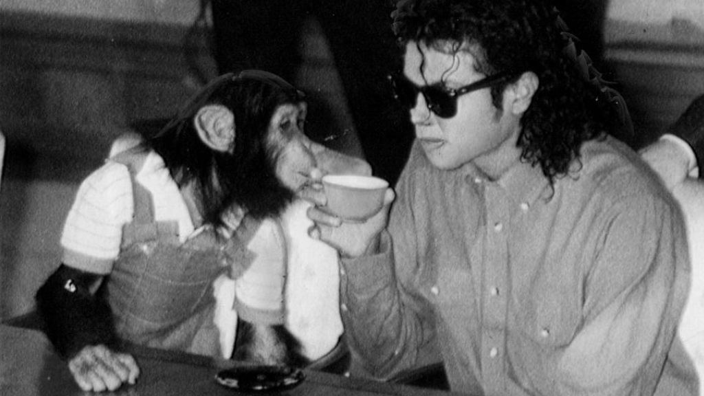 Michael Jackson és csimpánza, Bubbles, fotó: Getty Images