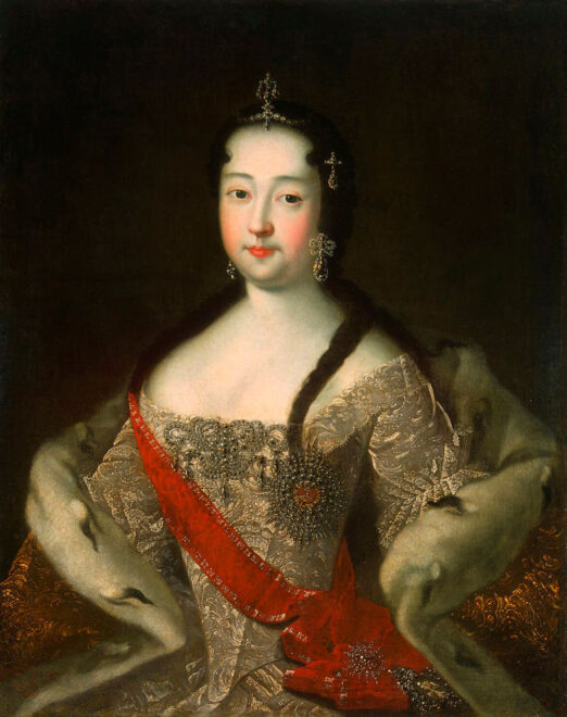 Oroszország császárnőjének, Anna Petrovna orosz császárnőnek portréja” (1708–1728), 1721 után. I. Péter orosz cár lánya. Adolszkij, Ivan Grigorjevics, az idősebb (1686 (1691?)–1758). A szentpétervári Állami Ermitázs gyűjteményében található. (Fotó: Fine Art Images/Heritage Images/Getty Images)