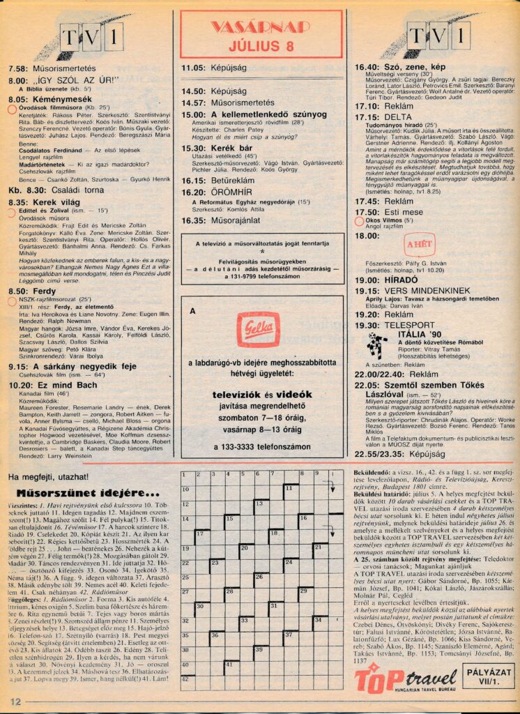 Tévéújság-részlet, 1990