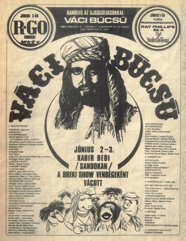 Az 1984-es Váci Búcsú hirdetése.